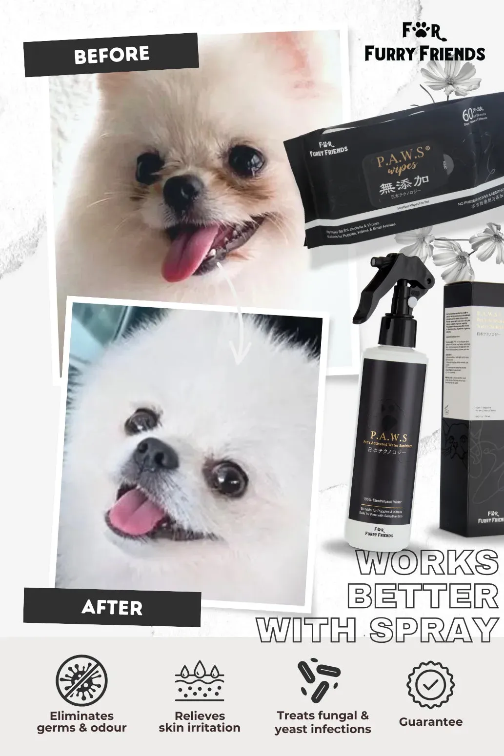 10% OFF: For Furry Friends Pet’s Activated Water Sanitizer (P.A.W.S) For Dogs & Cats