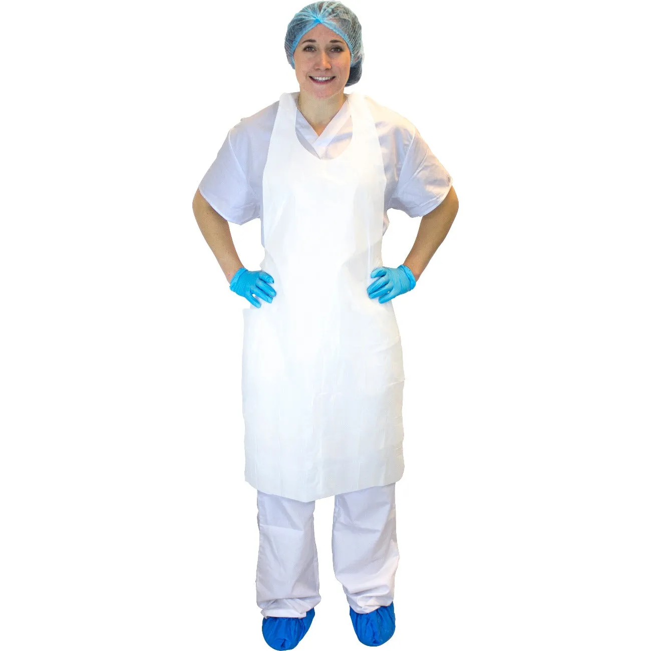 2 Mil White Polyethylene Aprons (500/cs)