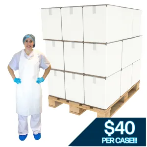 2 Mil White Polyethylene Aprons Pallet Order - 54 Cases