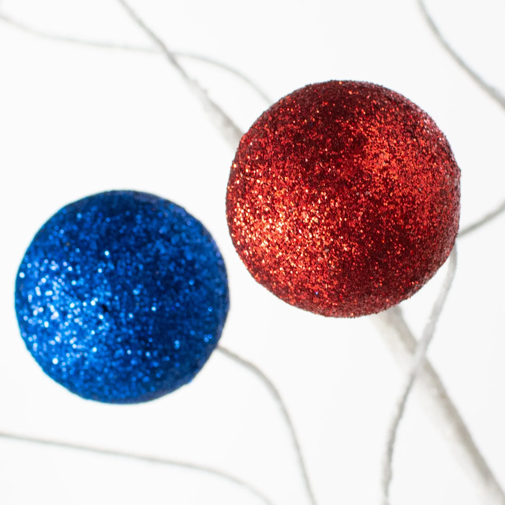 24" Glittered Ball Spray: Red, White & Blue