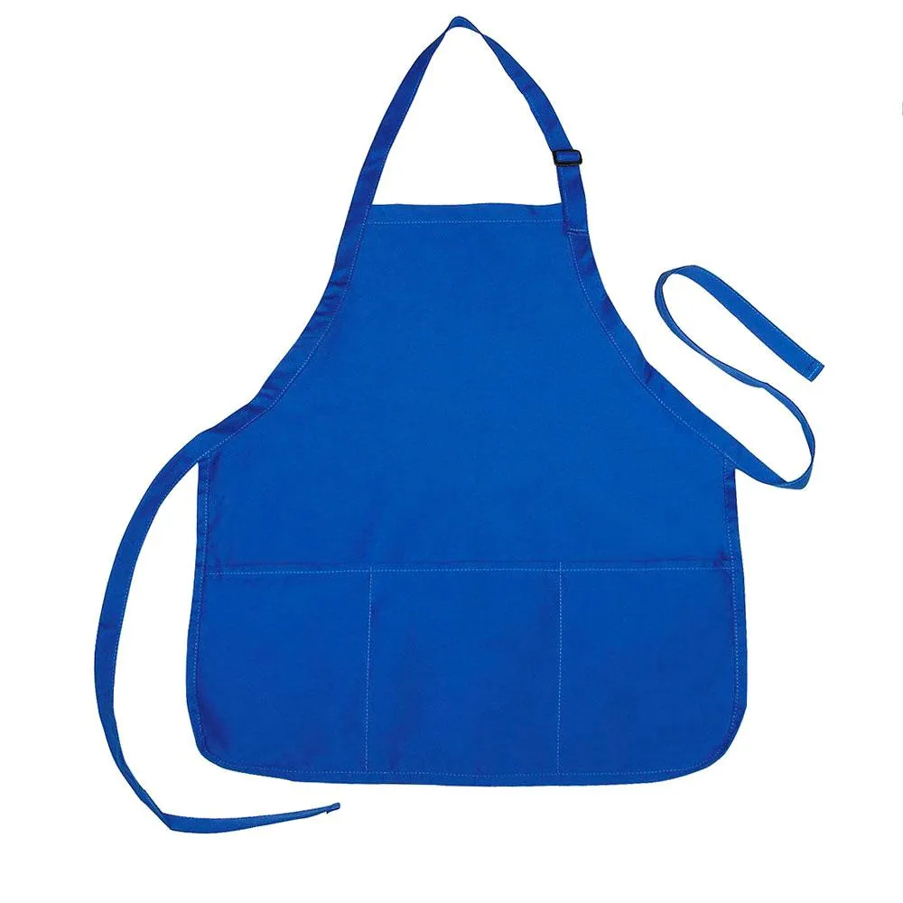 6 Pack Full Adult Size Bib Aprons With 3 Waist Pockets Plain Solid Colors Kitchen Chef Waiter Crafts Wholesale Bulk