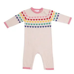 80s Hearts Coverall - Ivory