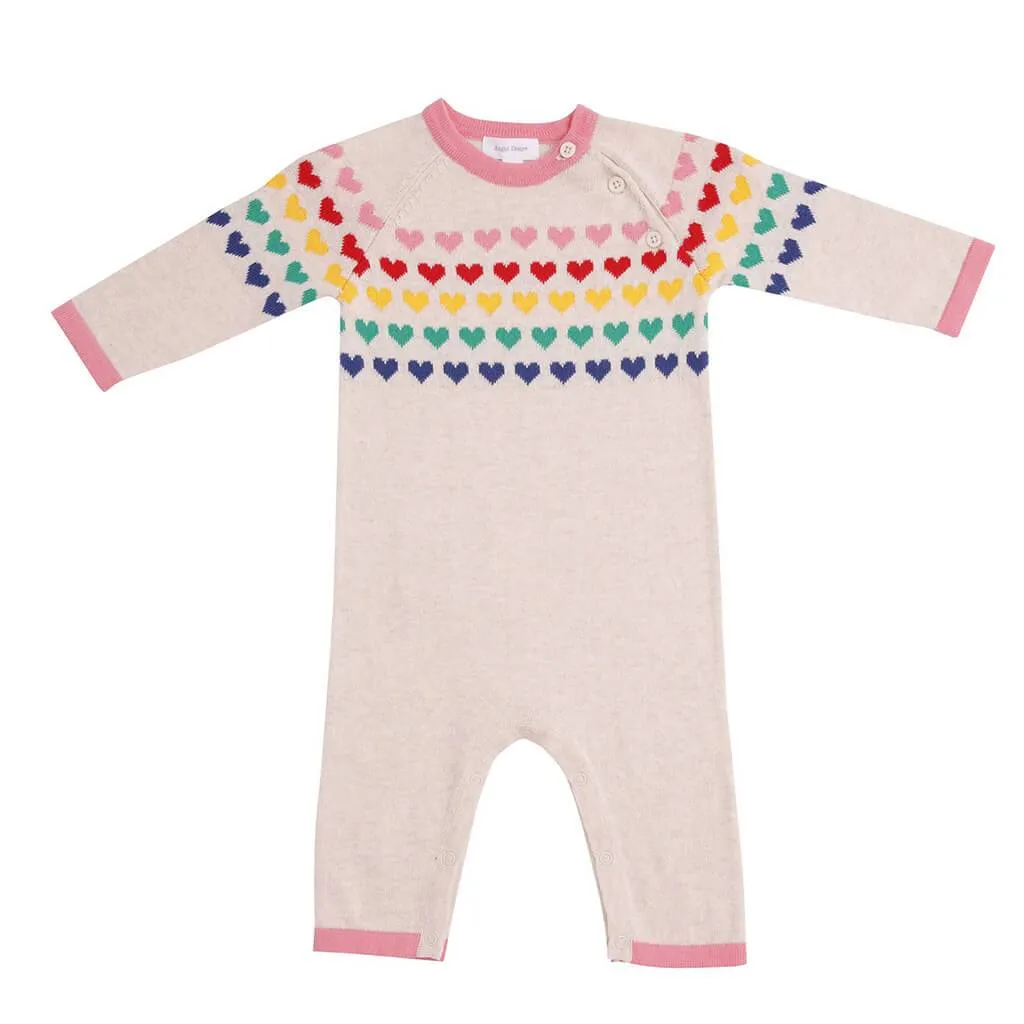 80s Hearts Coverall - Ivory