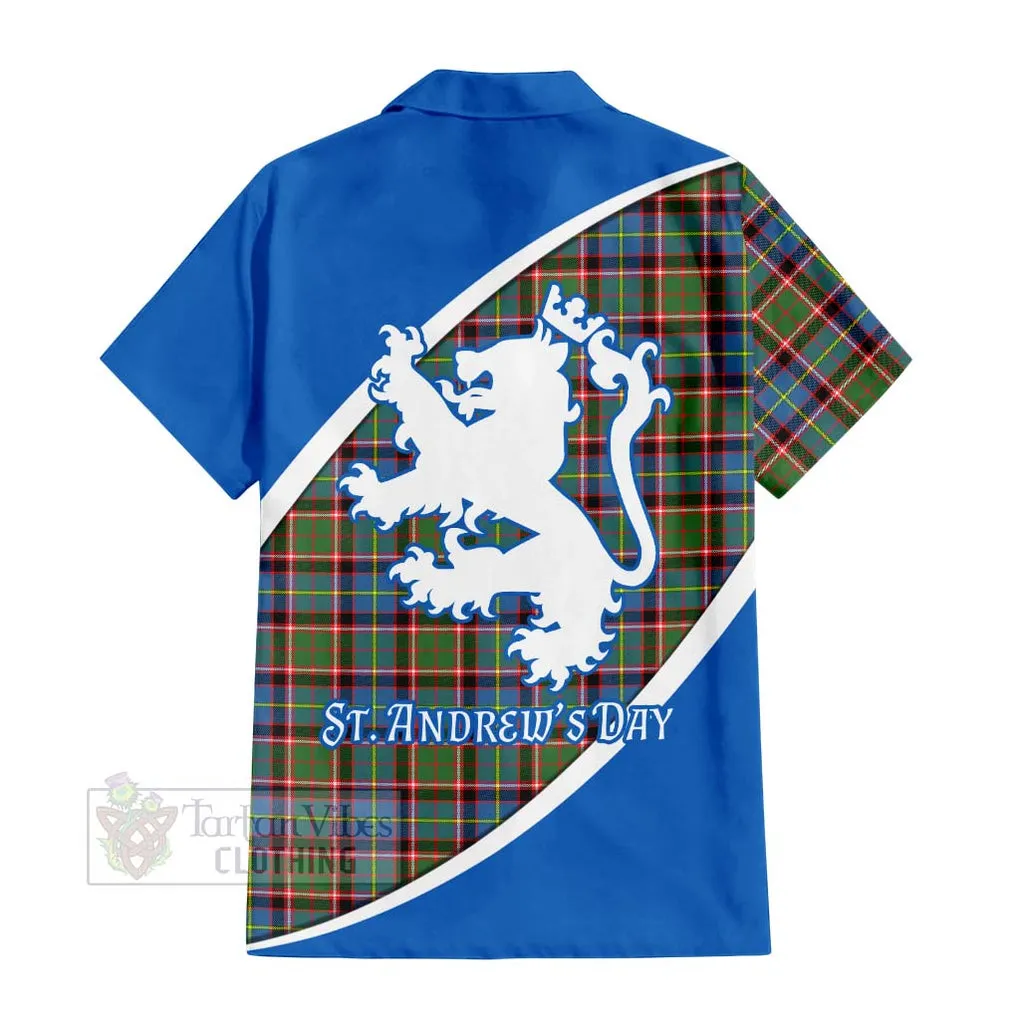 Aikenhead Family Crest Tartan Short Sleeve Button Shirt Celebrate Saint Andrew's Day in Style