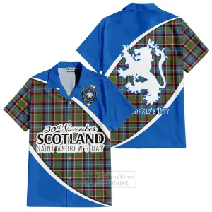 Aikenhead Family Crest Tartan Short Sleeve Button Shirt Celebrate Saint Andrew's Day in Style