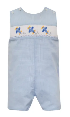 Airplane Light Blue Gingham Jon Jon