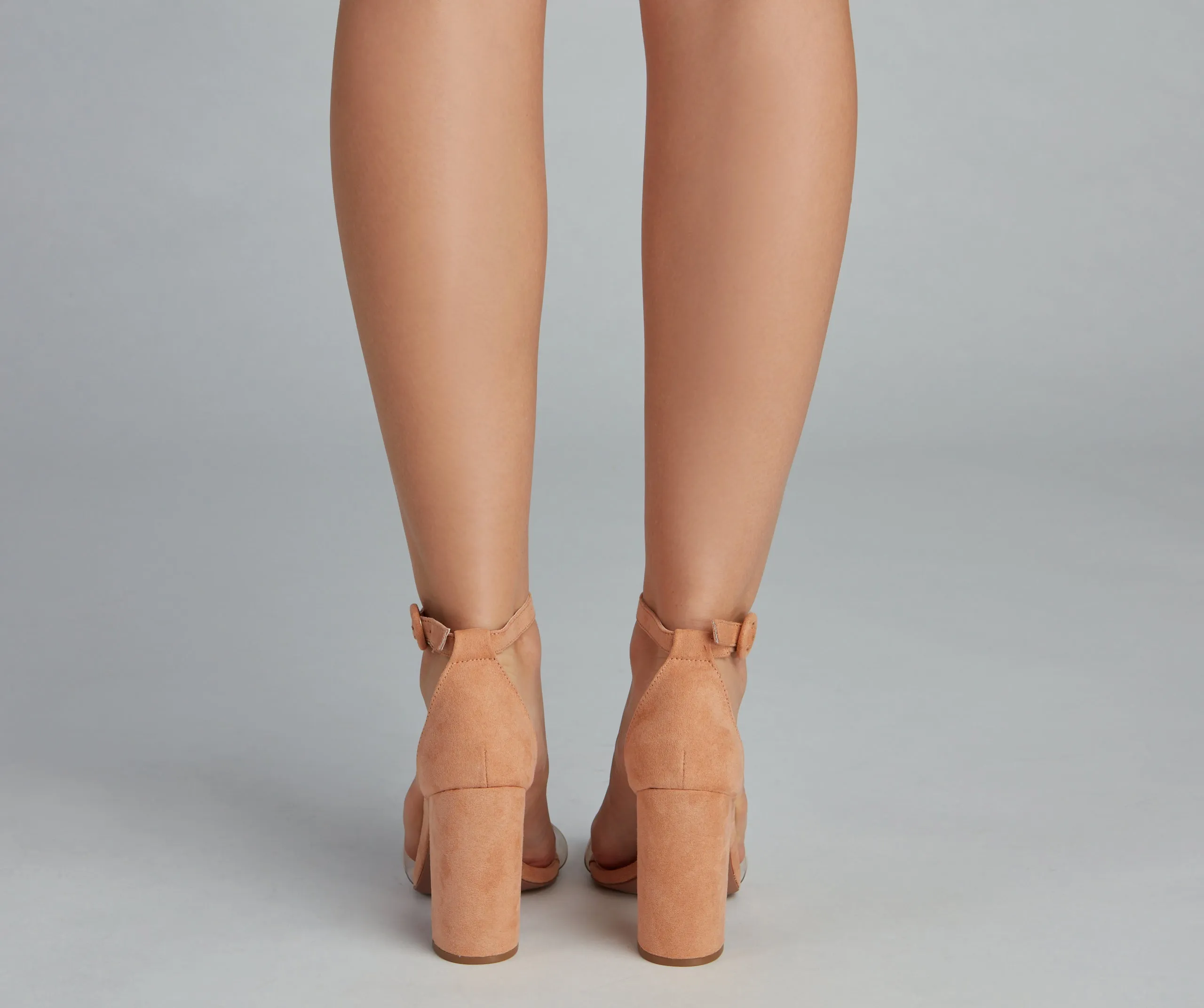 Always Chic PVC Faux Suede Heels