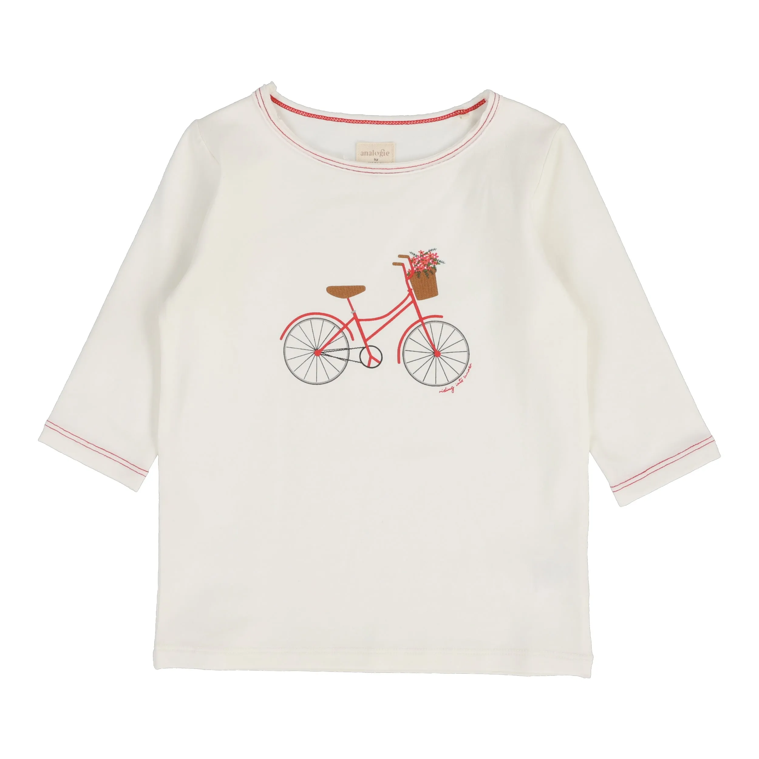 Analogie Bike Girls T-Shirt Three Quarter Sleeve - White (Graphic Denim Collection)