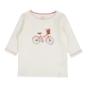 Analogie Bike Girls T-Shirt Three Quarter Sleeve - White (Graphic Denim Collection)