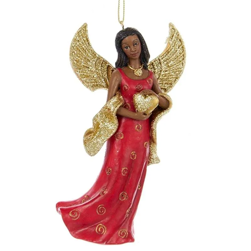 Angels of Red & Gold Christmas Ornament Set