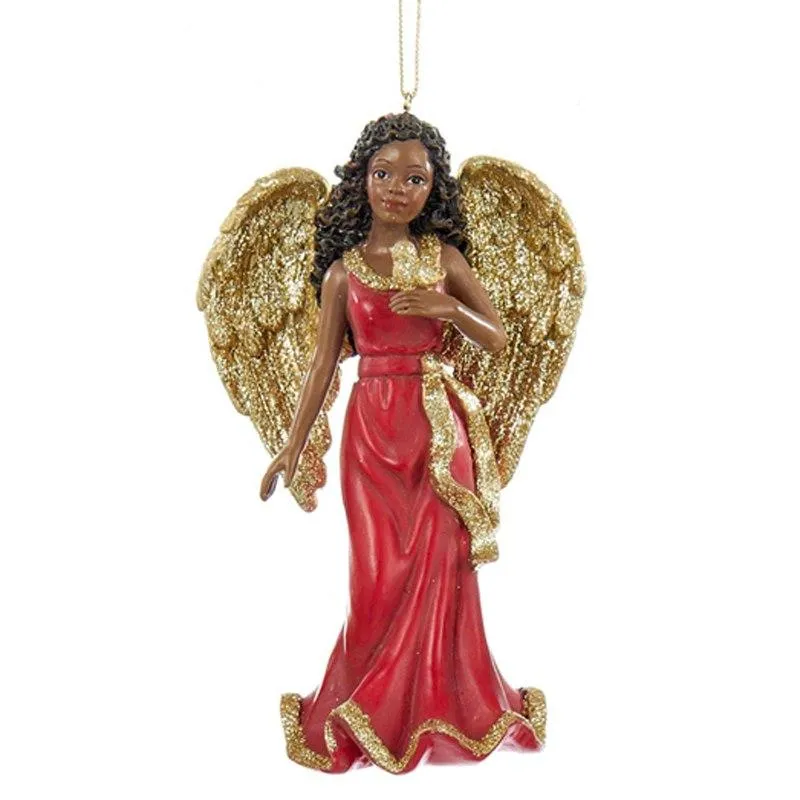 Angels of Red & Gold Christmas Ornament Set