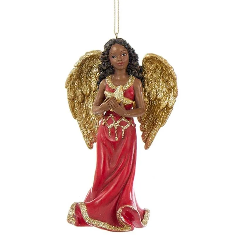 Angels of Red & Gold Christmas Ornament Set