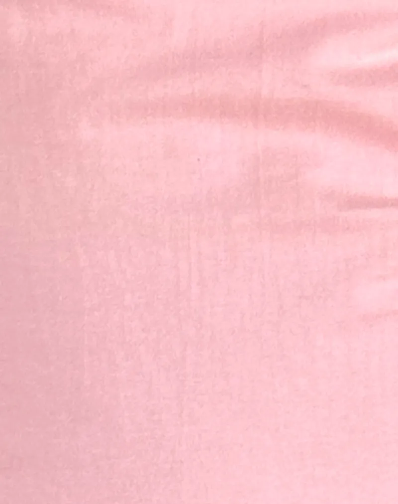 Bitha Top in Ballet Pink with Adrenaline Red Binding