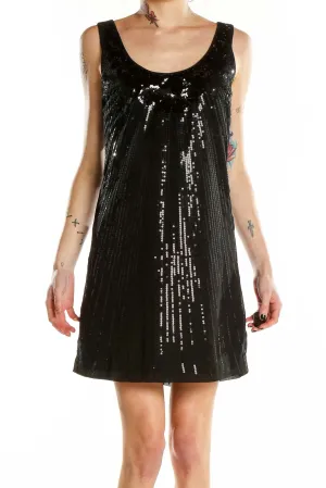 Black Sequin Sleeveless Mini Dress