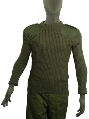 British Army Olive Green Jumper - Woolly Pulley