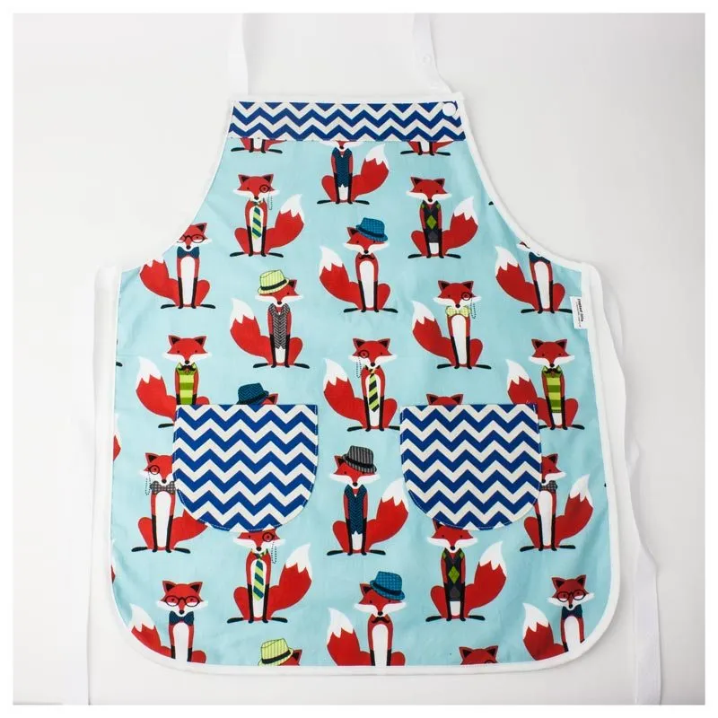 Cotton Pocket Kids Apron – Fox & Houndstooth