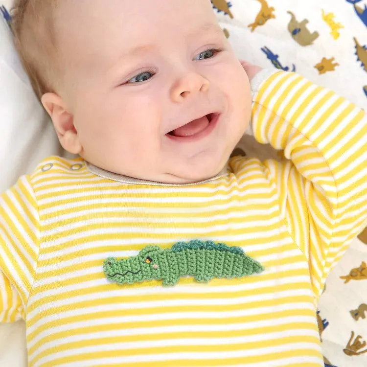 Crochet Casey Crocodile Babygro Romper