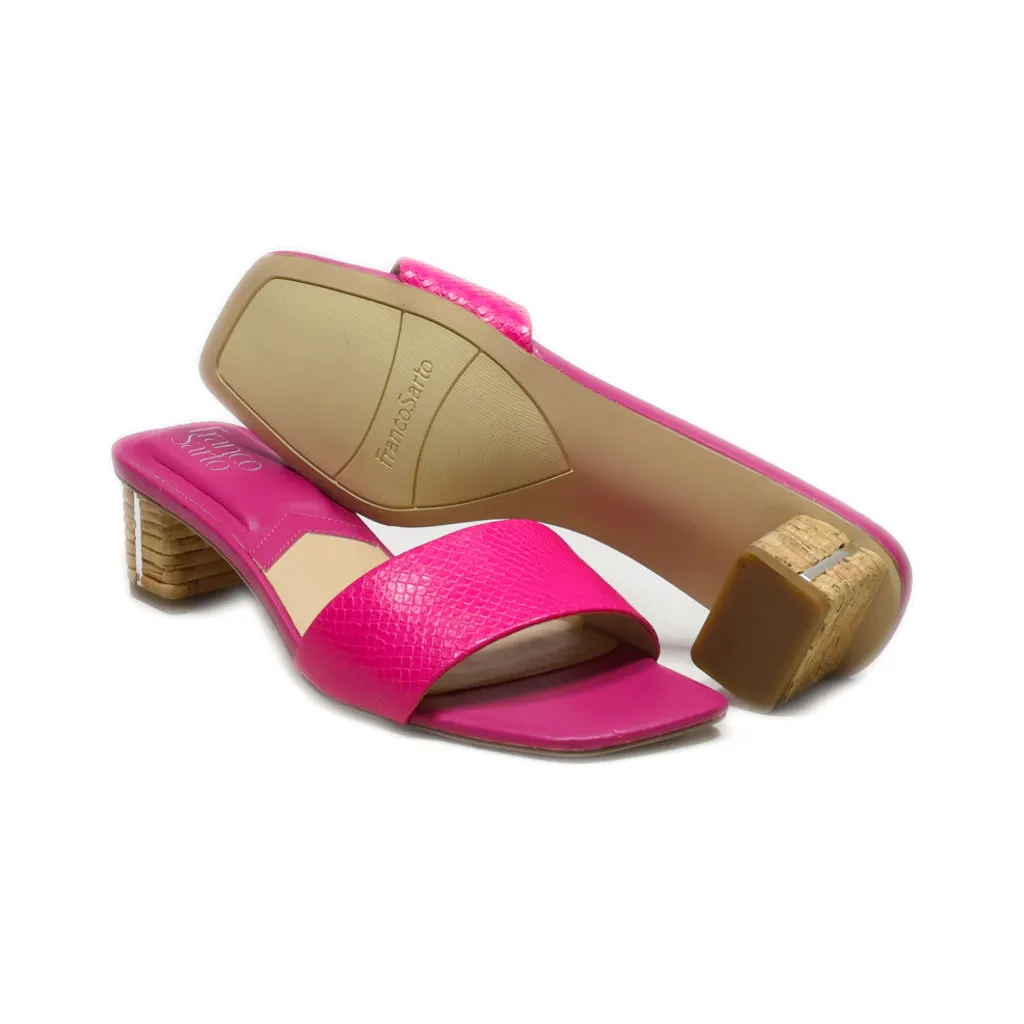Franco Sarto Mid-Heel Sandals Leather Pink Colour For Women