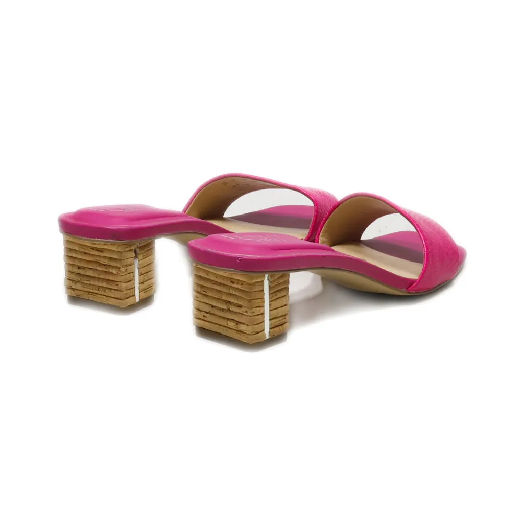 Franco Sarto Mid-Heel Sandals Leather Pink Colour For Women