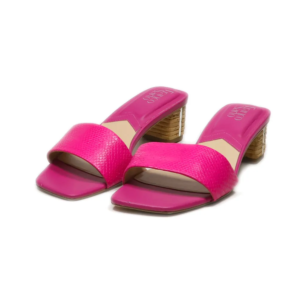 Franco Sarto Mid-Heel Sandals Leather Pink Colour For Women