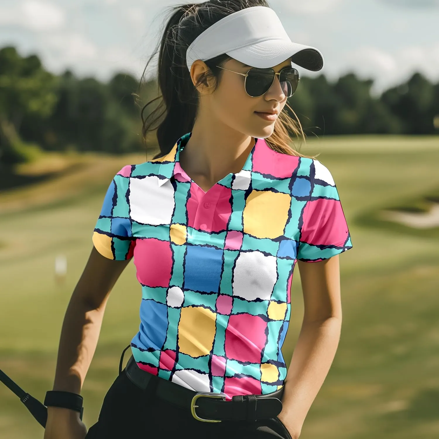 Funny Golf Shirts for Women Short Sleeve Quick Dry Tennis Shirts Athletic Tops for Yoga Tennis