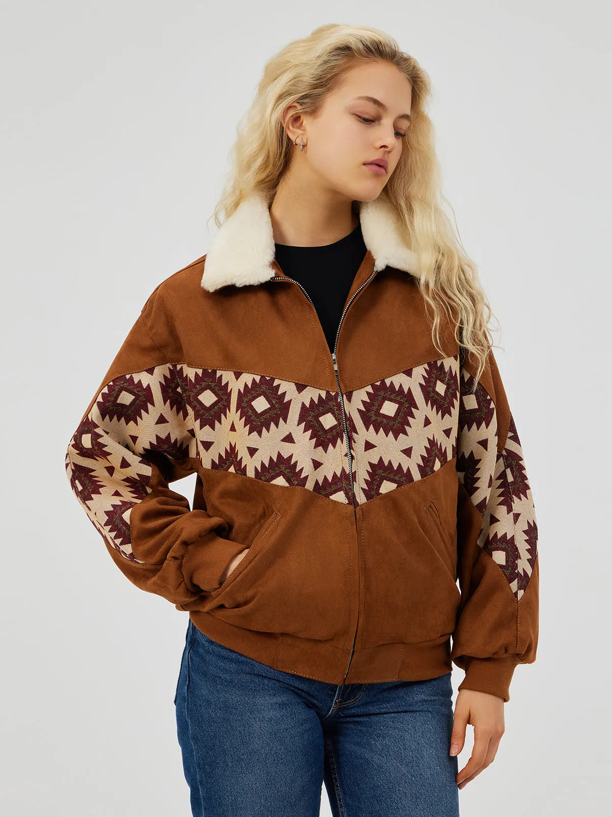 FURRY BROWN UNISEX VINTAGE JACKET S
