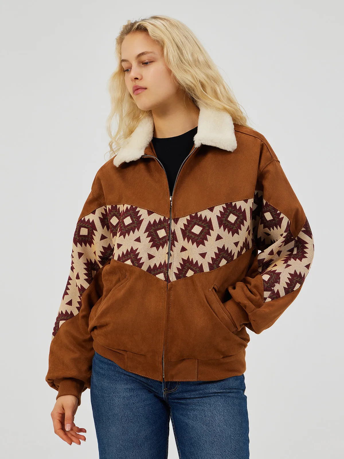 FURRY BROWN UNISEX VINTAGE JACKET S