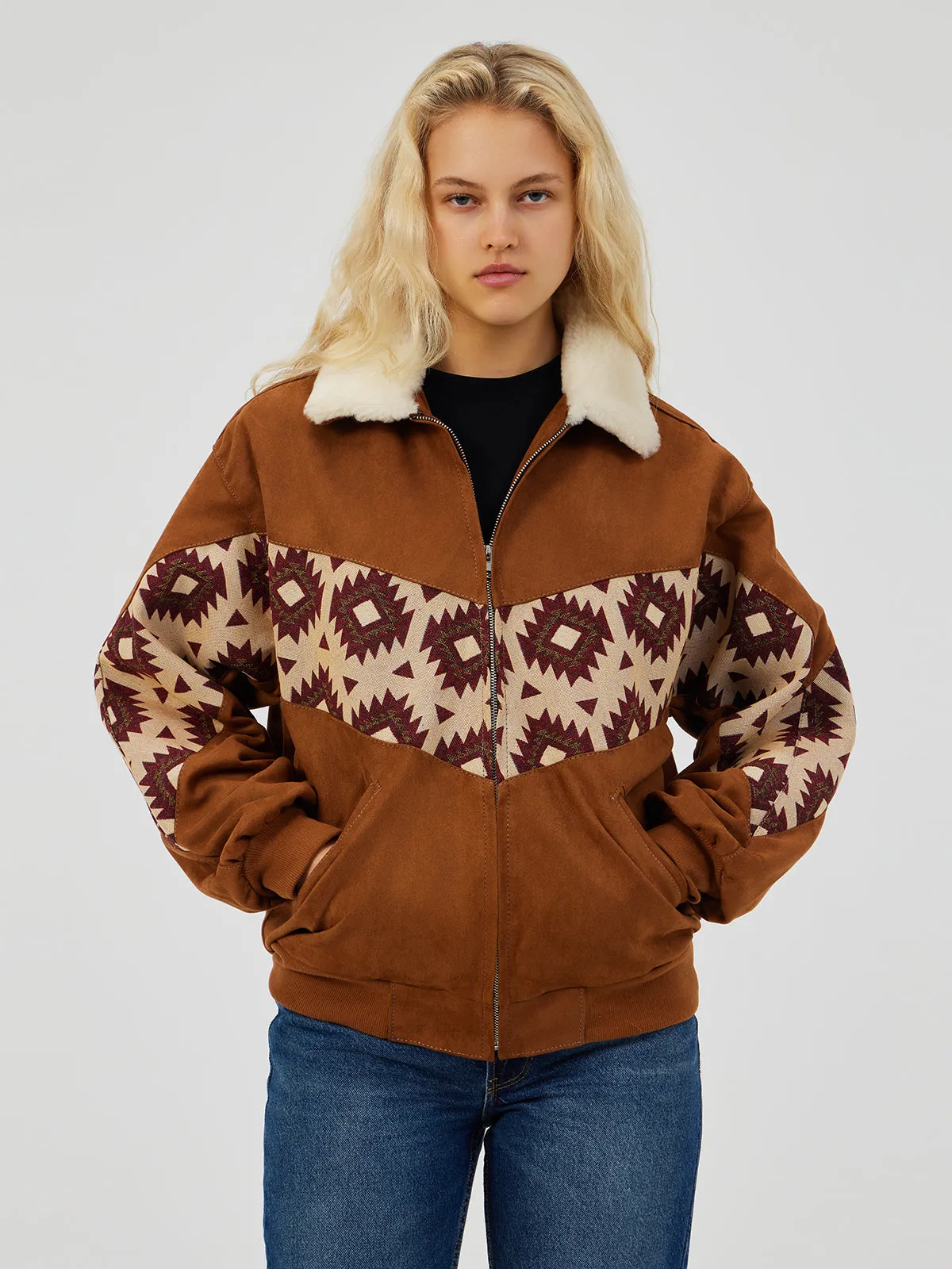 FURRY BROWN UNISEX VINTAGE JACKET S