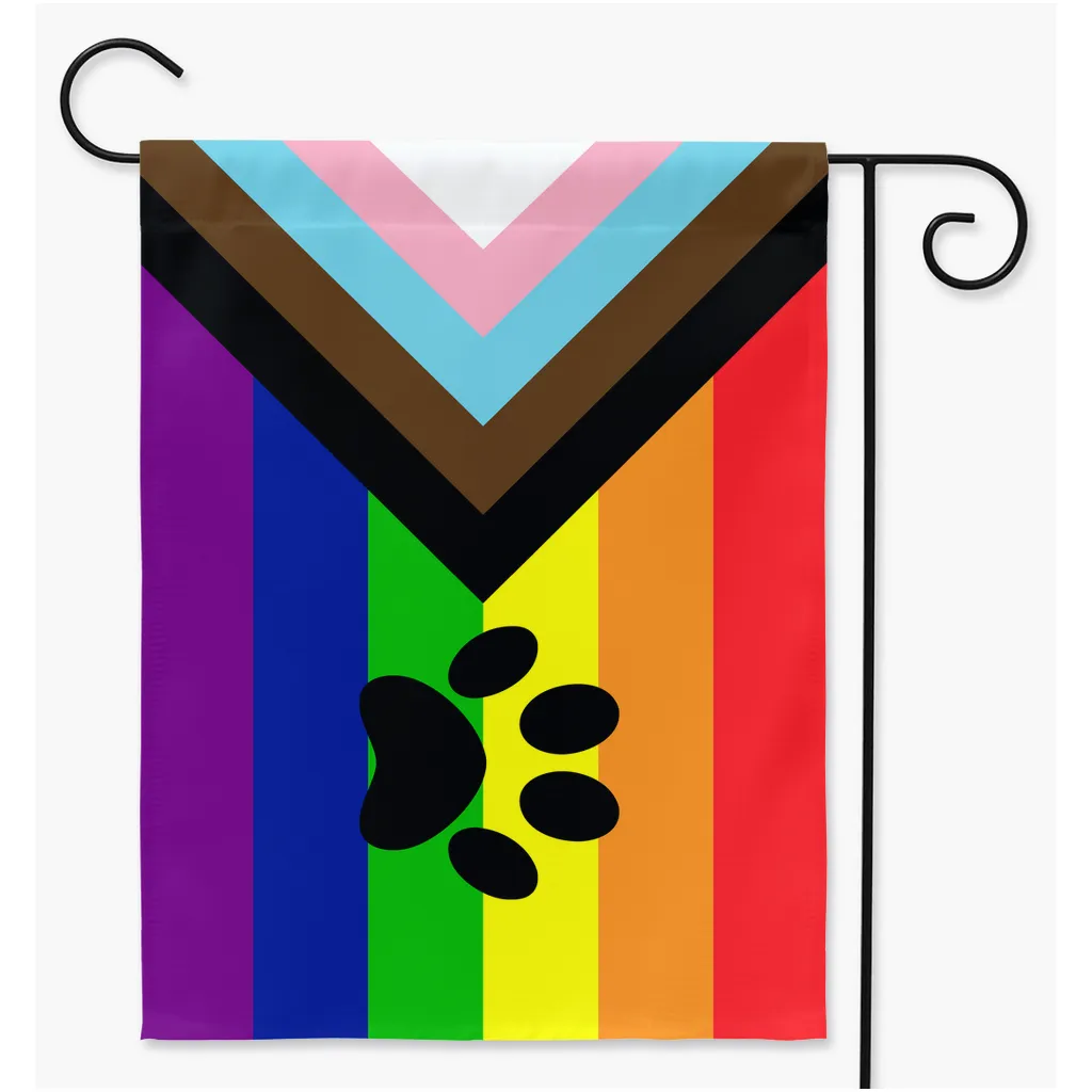 Furry Rainbow Progress Yard and Garden Flags | Single Or Double-Sided | 2 Sizes