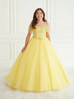 Girls Beaded Cold Shoulder Gown by Tiffany Princess 13661