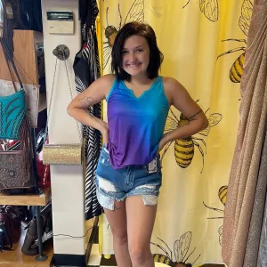 Gradient Print Casual Tank Top
