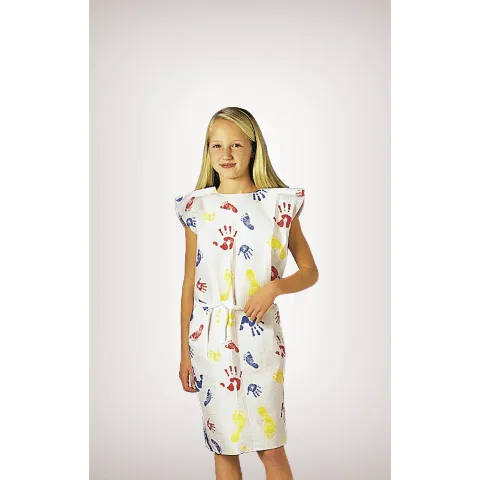 Graham Medical Pediatric Gown, Tissue / Poly / Tissue, White Poly Ties, 20" x 36"