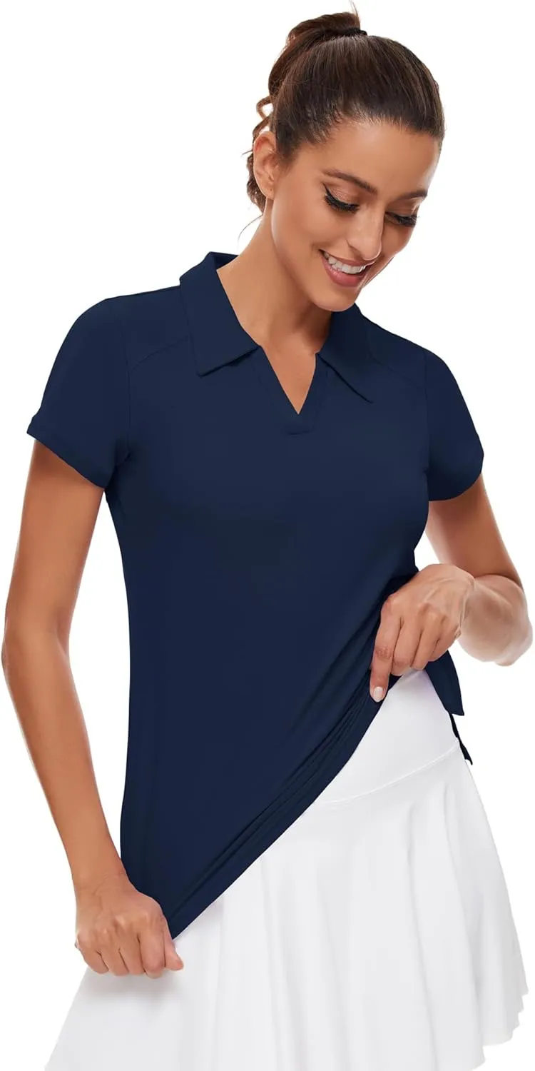Ivicoer Womens Golf Shirt Polo Short Sleeve,Sleeveless,Long Sleeve Tennis Collared Top Athletic Clothes for Ladies