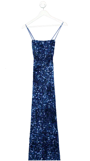 JJ's House Blue Trumpet/mermaid Square Sweep Train Sequin Prom Dresses UK 6