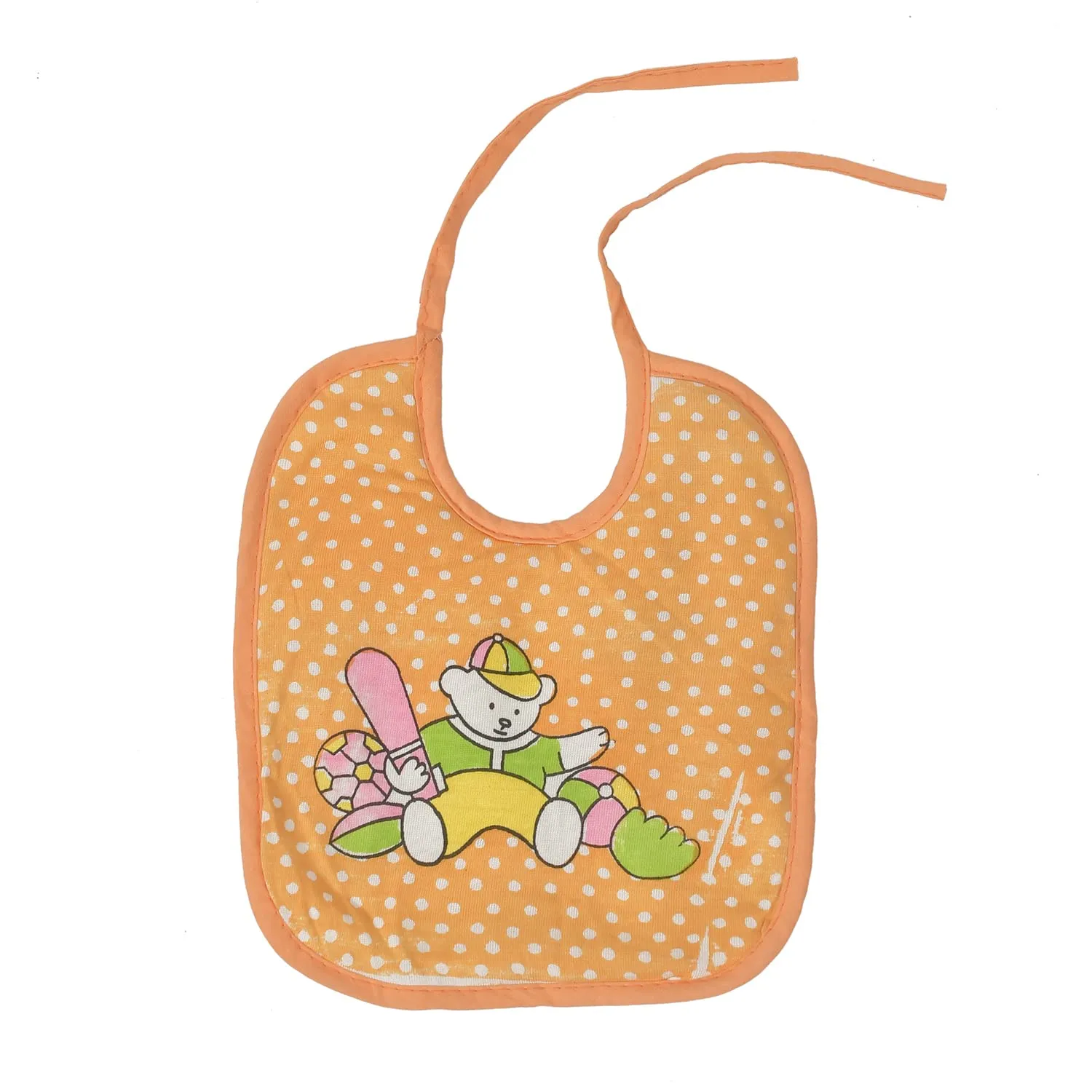 Kuber Industries Unisex Baby Cotton Super Bib, Baby Bib, Washable, Stain And Odor Resistant-Pack of 3 (Orange)-HS43KUBMART25522