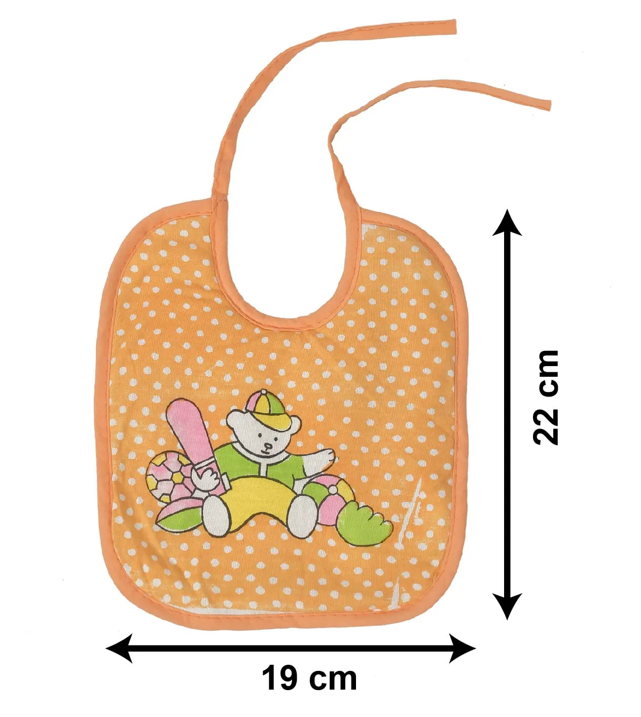 Kuber Industries Unisex Baby Cotton Super Bib, Baby Bib, Washable, Stain And Odor Resistant-Pack of 3 (Orange)-HS43KUBMART25522