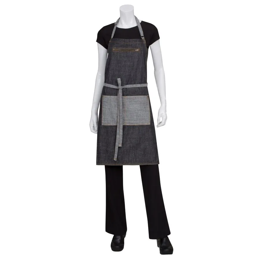 Manhattan Black Denim Bib Apron
