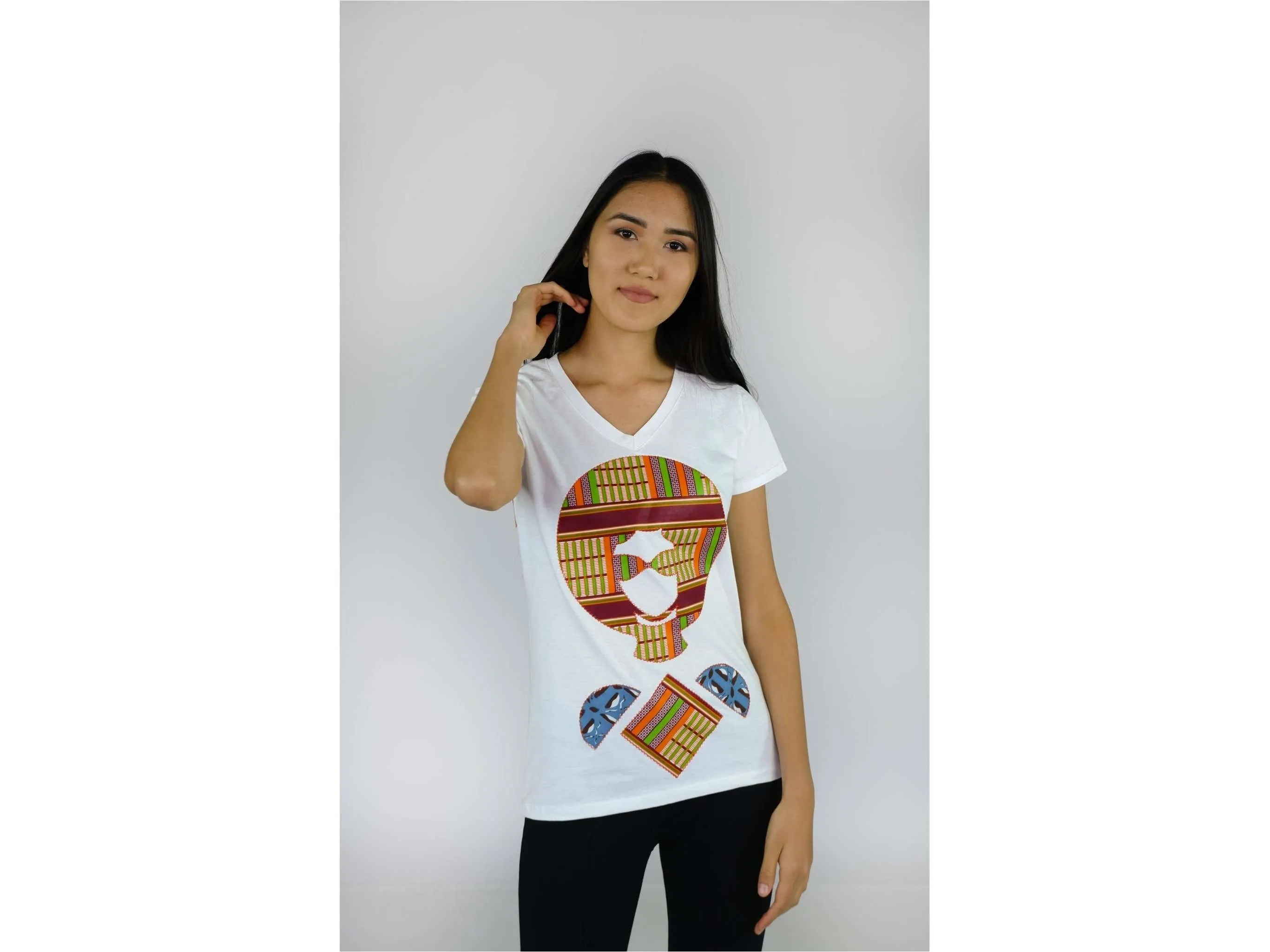 Methanoia African print patch T-shirt