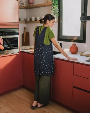 Midi Cross Back Linen Apron