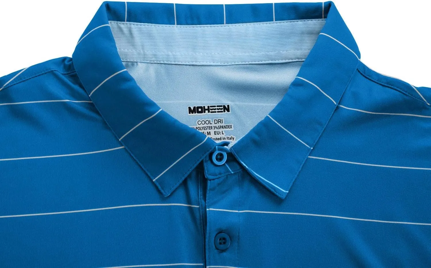 MOHEEN Golf Shirts for Men Lightweight Dry Fit Print Moisture Wicking Performance Short Sleeve Sports Polo Shirt