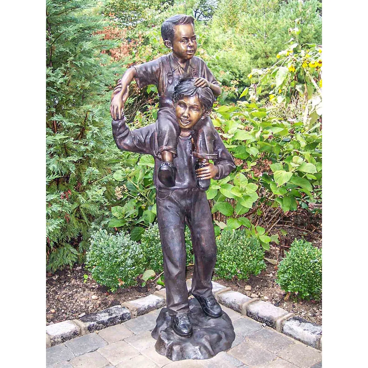 Piggyback Brothers Statue