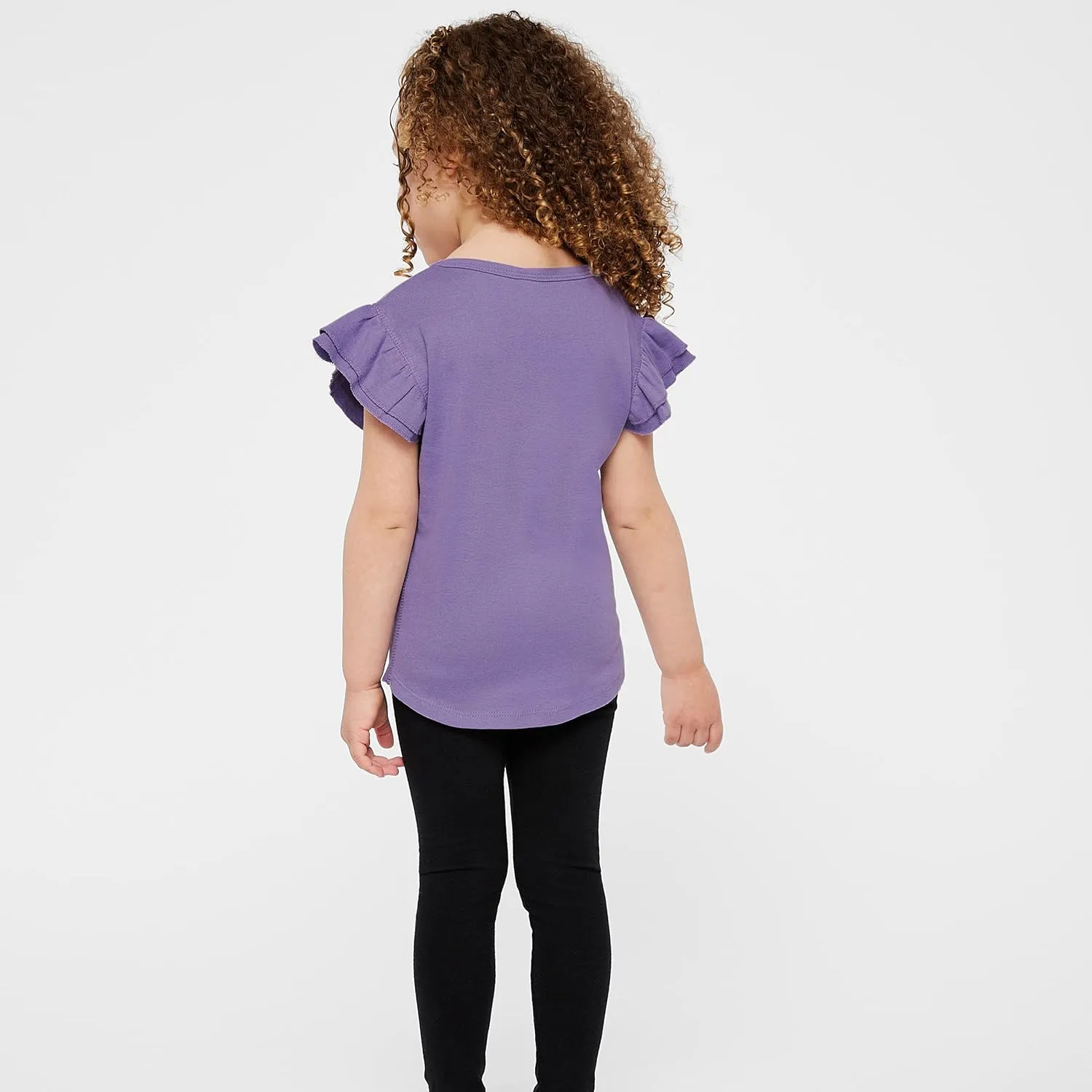 RABBIT SKINS Toddler Girls Flutter Sleeve Tee | Cute T-Shirt with Ruffles