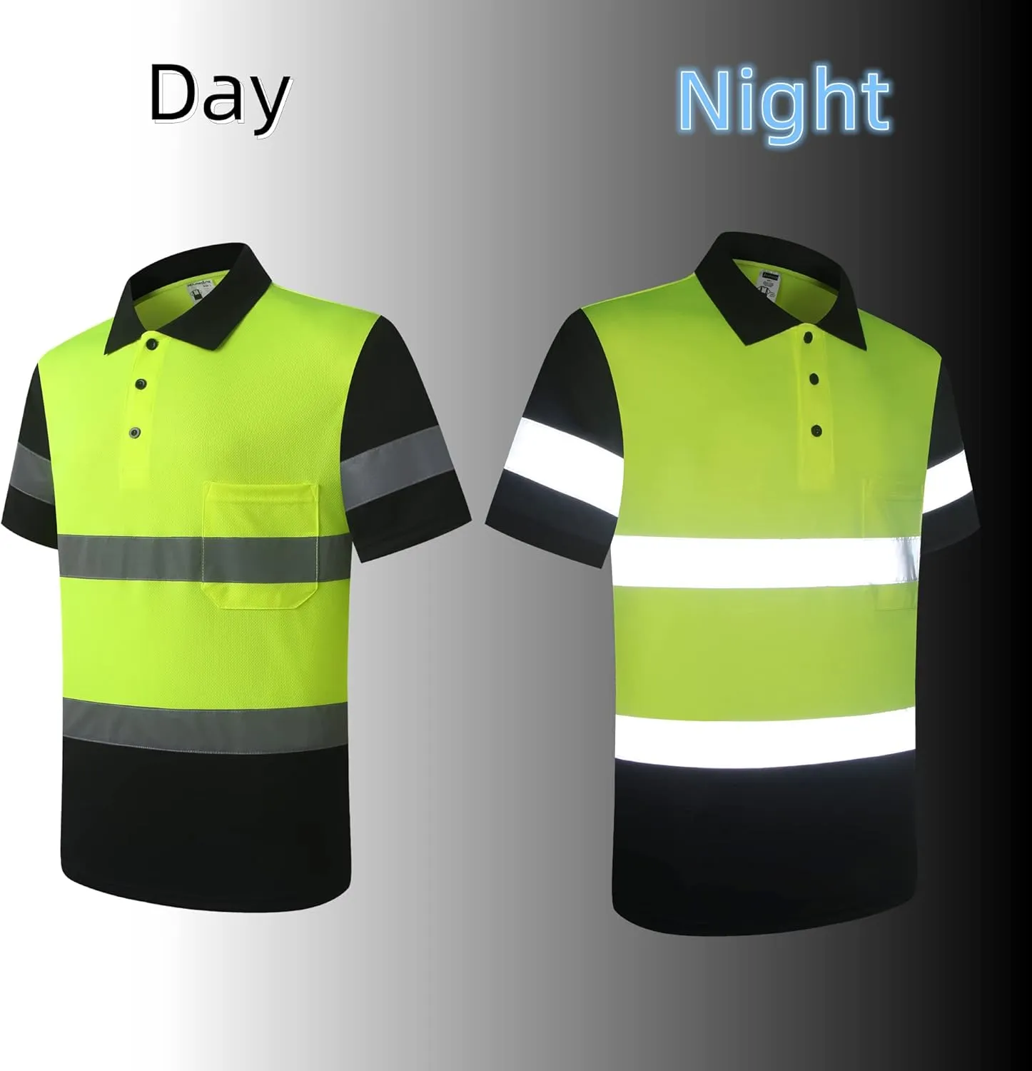 Safety Shirt for Men Hi Vis Reflective Shirt Workwear,Quick Drying Breathable Soft T Shirt