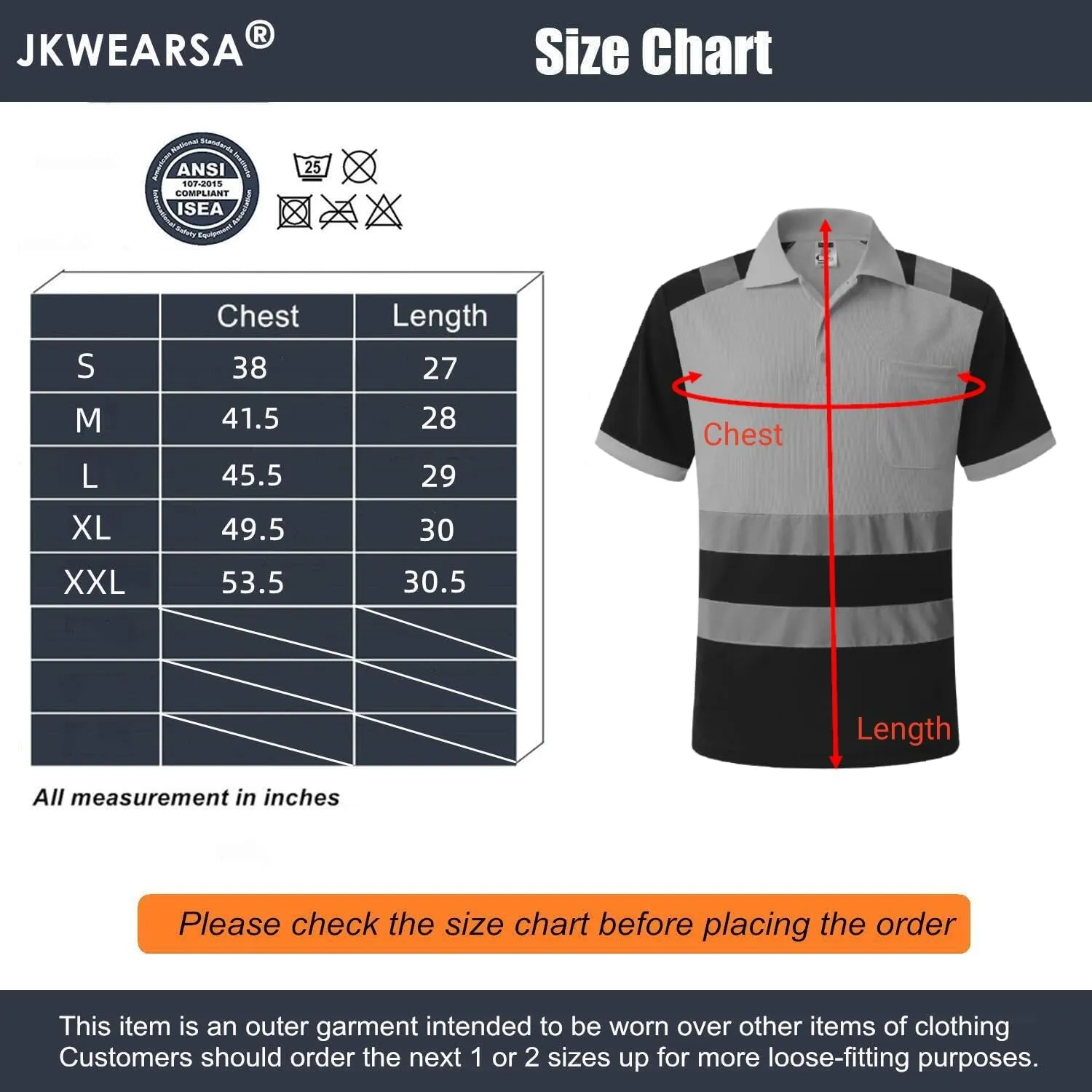 Safety Shirt for Men Hi Vis Reflective Shirt Workwear,Quick Drying Breathable Soft T Shirt