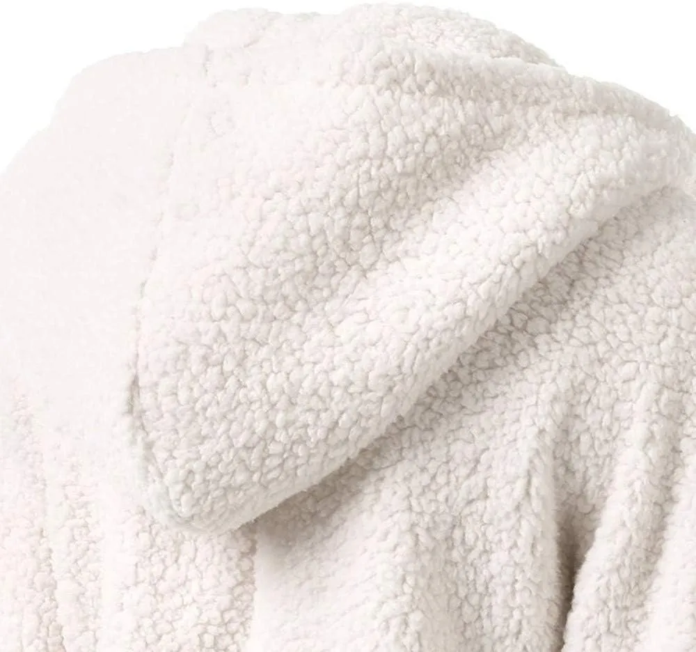 Sherpa Jackets For Women Winter Coats Faux Fur Lined Hooides Oversized Fluffy Fuzzy Fleece Jacket Casual Warm Outerwear