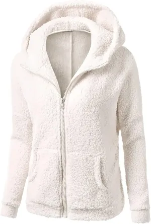 Sherpa Jackets For Women Winter Coats Faux Fur Lined Hooides Oversized Fluffy Fuzzy Fleece Jacket Casual Warm Outerwear
