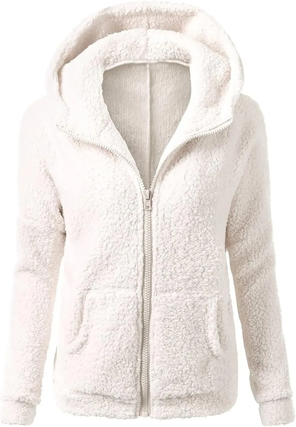 Sherpa Jackets For Women Winter Coats Faux Fur Lined Hooides Oversized Fluffy Fuzzy Fleece Jacket Casual Warm Outerwear