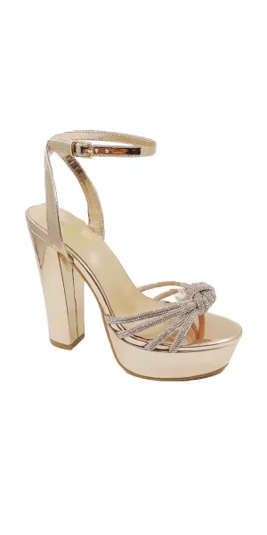Skyline 100 Rhinestone Knot Mirror Platform Sandal