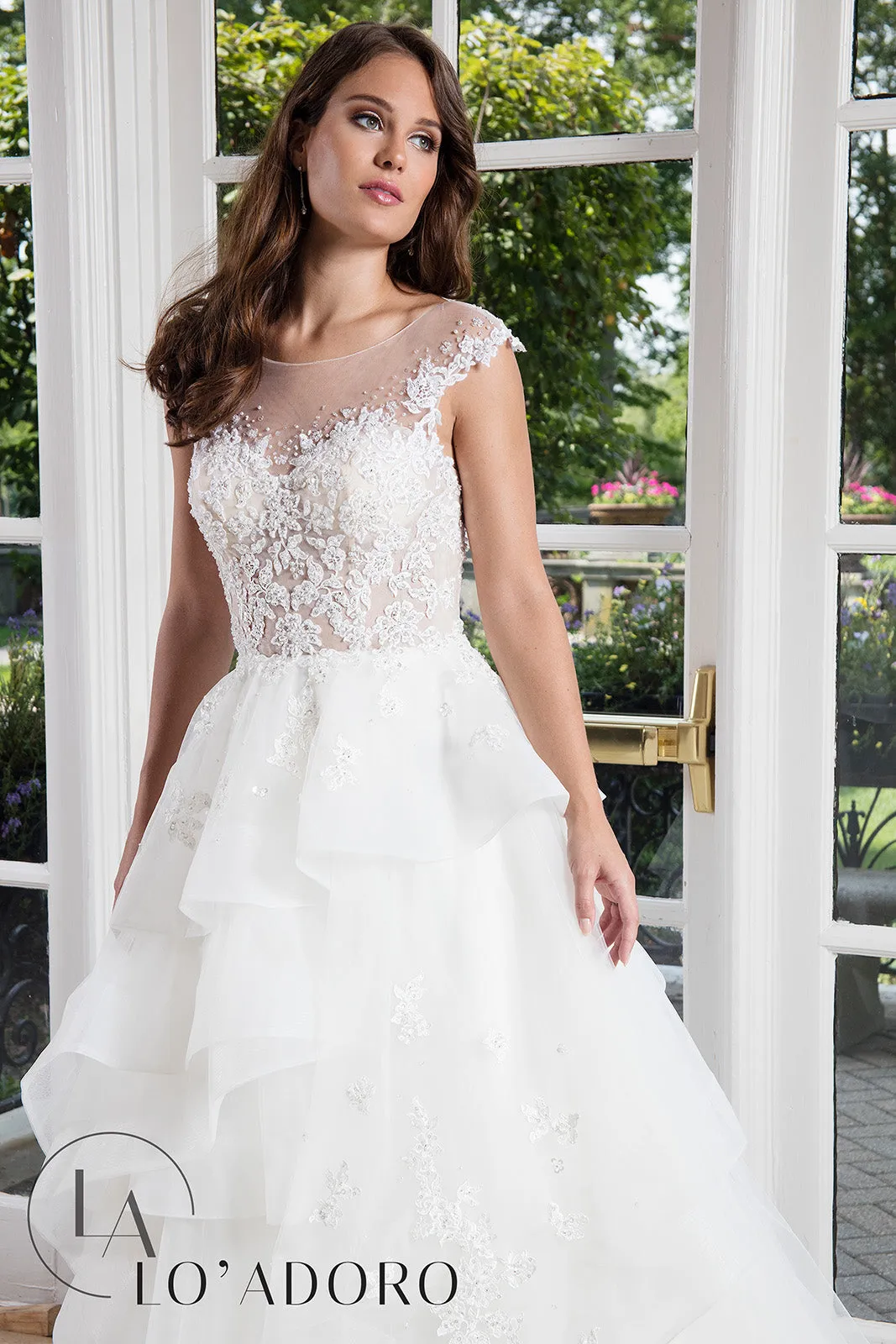 Sleeveless Layered A-Line Bridal Gown by Mary's Bridal M603