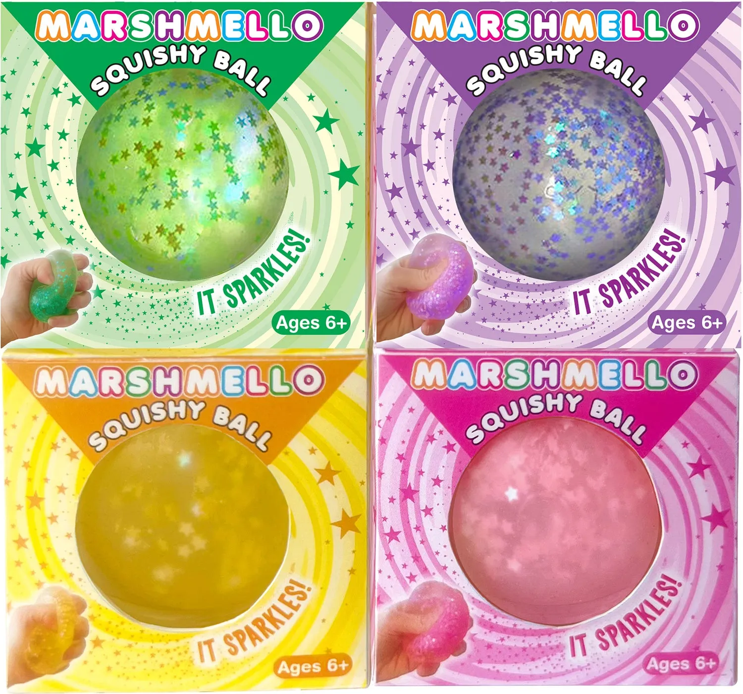 Sparkle Marshmello Squishy Ball